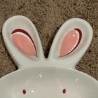 NEW Cute Bunny Rabbit Ceramic Candy Dish Bowl 3 Sections Ears White Happy Easter — photo 2