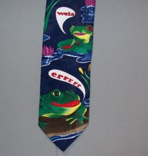 Anheuser-Busch BUDWEISER FROGS 1998 56" Blue Polyester Neck Tie made in USA #936
