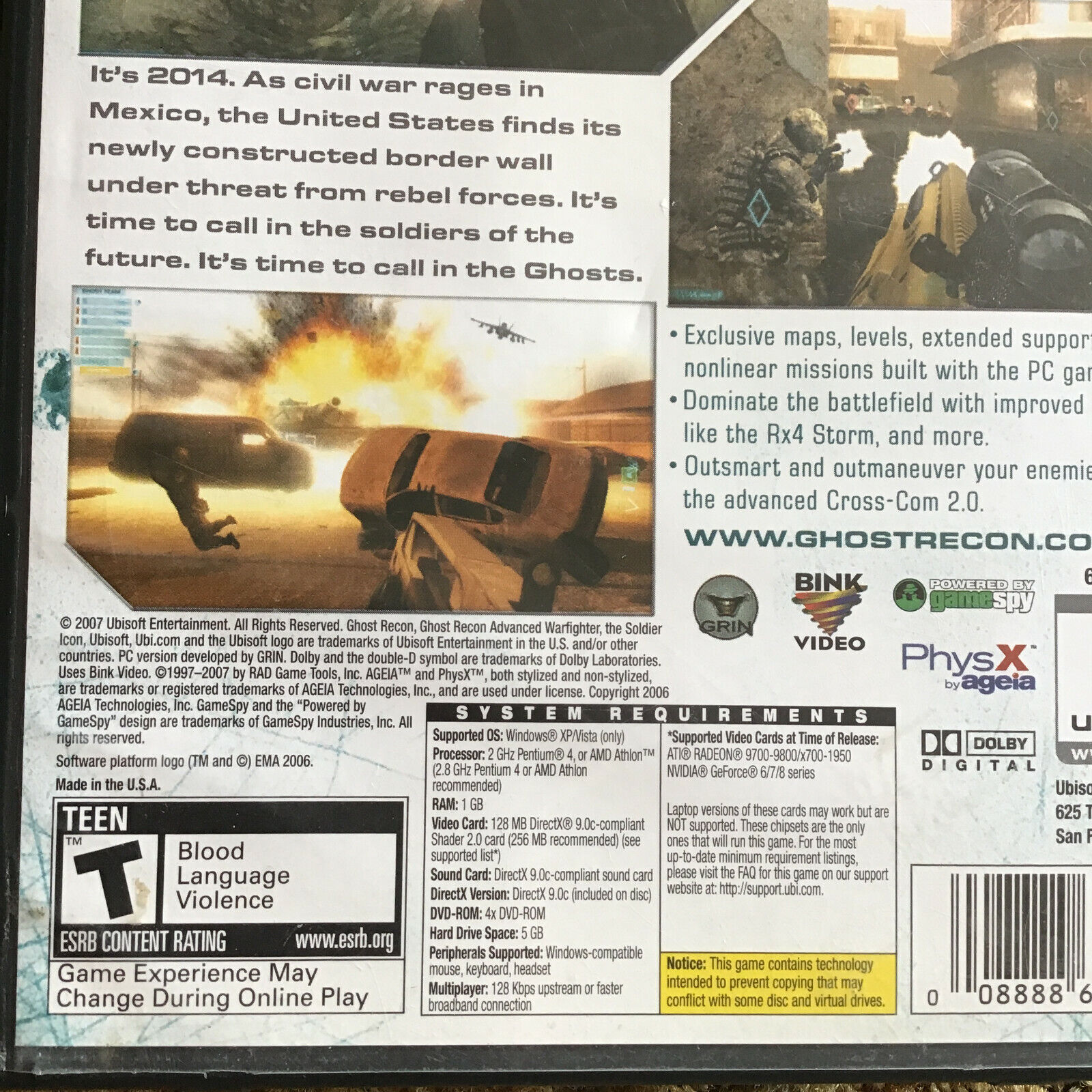 Tom Clancy's Ghost Recon: Advanced Warfighter - PC CD Rom Software  5031366017703