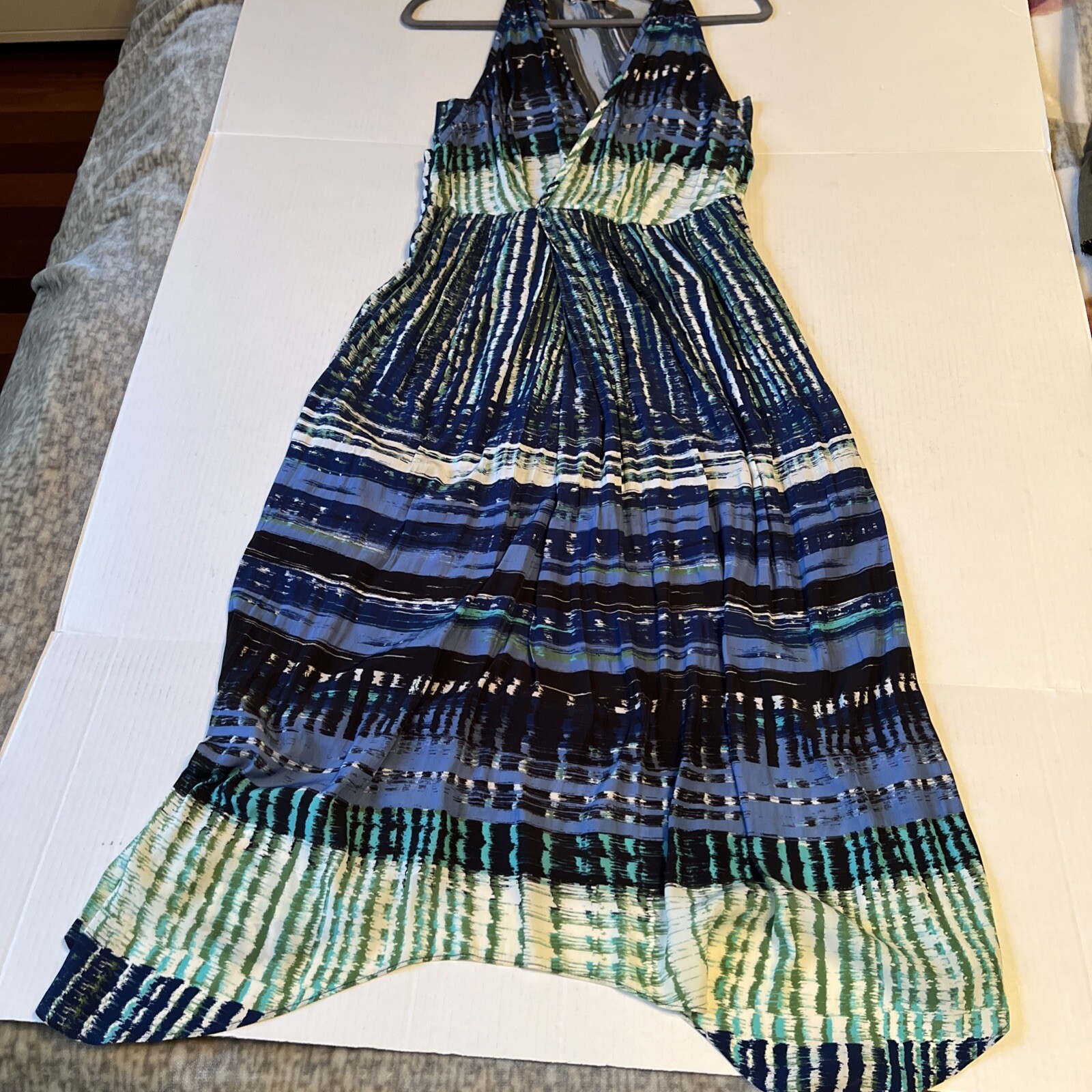 Ramy Brook XS-S Revolve Ella Dress VNeck Midi Sleeveless Blue Multicolor BohoEUC thumbnail 3