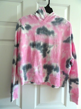 SO HOODIE LOUNGE LIFE Sweatshirt Tie Dye Pink/Gray Size.XS-