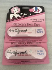 2 X Hollywood Fashion Secrets Temporary Hem Tape 36 Strips Clear Easy to Use NEW