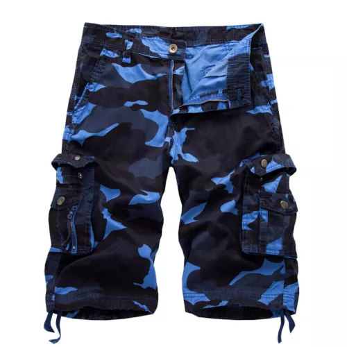 Nuevos Pantalones Cortos de Carga de Algodón para Hombres Bolsillos Frontales Planos Salón Lavado - 29-42 - Imagen 7 de 20