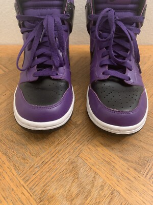 Nike 2010 Dunk High Purple Black White 407922-502 Women's Sz Nike 2010 Dunk High Purple Black White 407922-502 Women's Sz