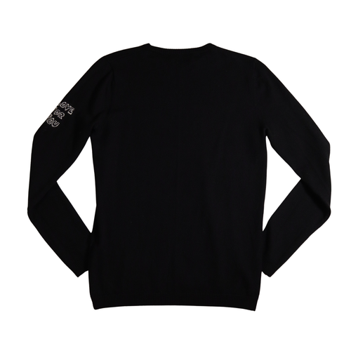 Jersey Bella Freud Mujer Mediano Negro Dear Baby Tejido 100% Lana Love For You - Imagen 6 de 9