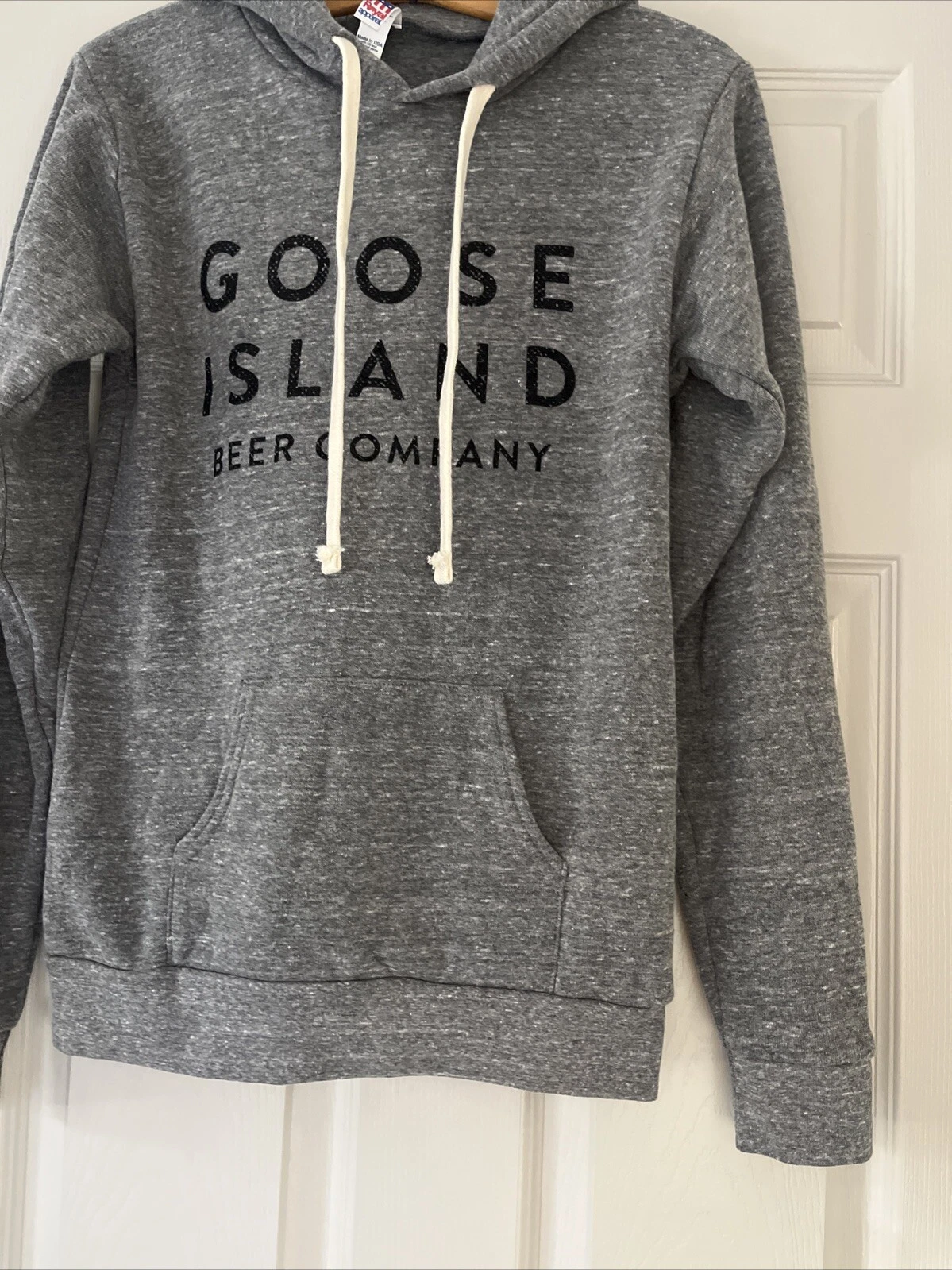 VETEMENTS Felpa con cappuccio donna Goose Island Beer Company grigia misto cotone coulisse taglia small