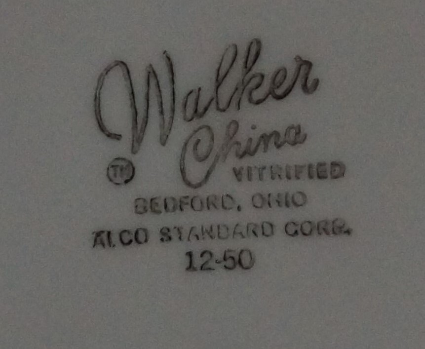 Vintage Walker China Bedford Ohio Vitrified 9 inch Restaurant Plate eBay