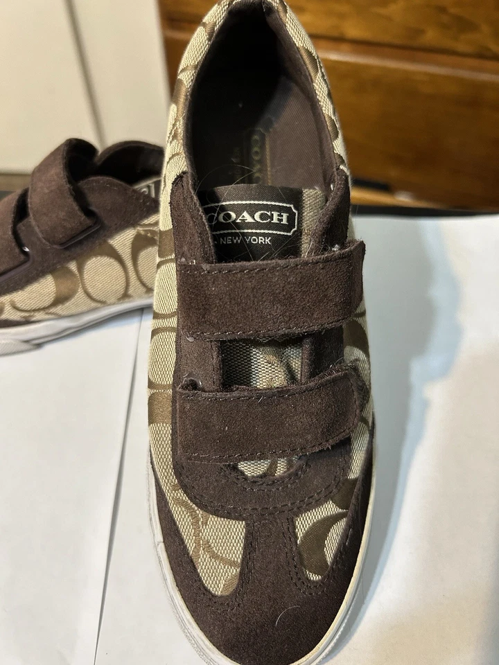 Coach Priya Mujer Zapatos Firma Estampado Zapatillas Caqui Castaño Talla 6 Foto 2 de 4