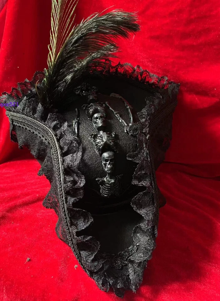 Pirates Of The Caribbean Cocked Hat Pirate Triangular Cap Cos Unisex Halloween - Image 3 of 4