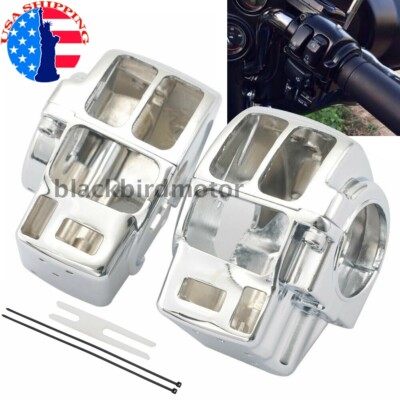 Pair Chrome Switch Housing Cover Caps Fit For Harley Electra Street Gilde 96-13