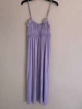 Grade Gather Midi Dress Medium Lavender Purple Ruffle Sleeveless