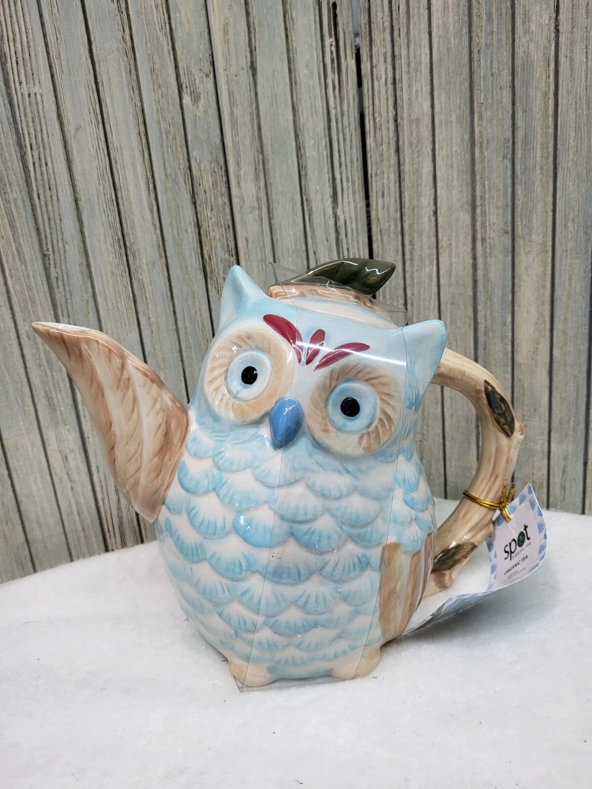 Wise Owl Teapot, Gift Canister For Spot of Tea, No Damage
