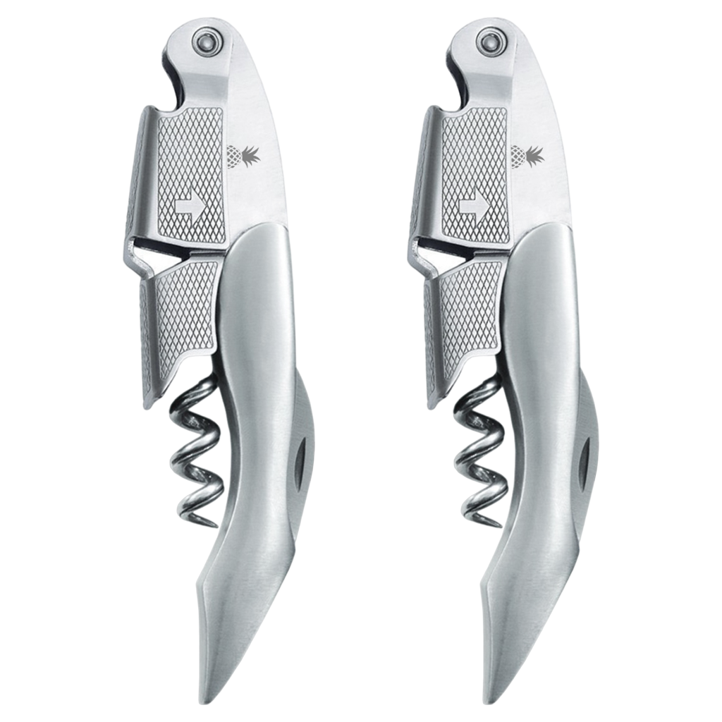 (2) Wine Opener Corkscrew Bottle Waiters Key Manual with Foil Cutter Pack Set