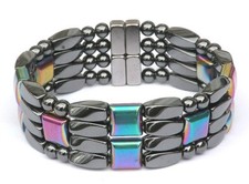 100 Magnetic Hematite Bracelet Anklet RAINBOW 4 row 7/8" wide
