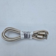 Wireless Gear 3FT Micro USB Fabric Cable - White Gold