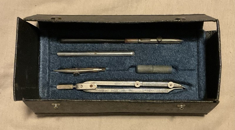 Vintage Drafting Tool Kit Instrument Set Compass Made in The USA with Case