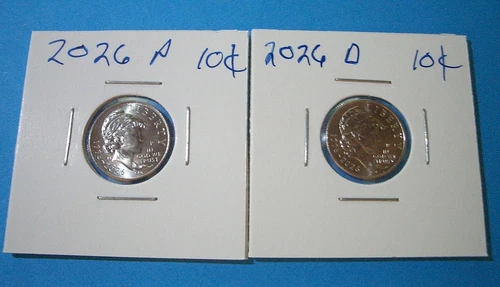 2026 P + D Emerging Liberty SemiQ Dime 10¢ "BU" 2-Coin Set (IN HAND)!!!!!!!!!!!!