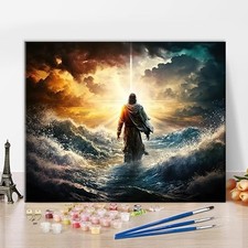 "TUMOVO Jesus Paint by Numbers Kit, Figure of Walks on Water "