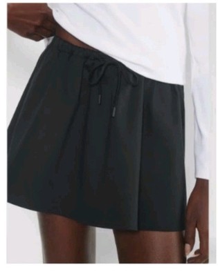 Aritzia Sunday Best Black Drawstring Mini Skirt Size M Cotton Blend NWT $68