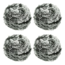 35yds Faux Fur Yarn, 4 Skeins 50g 0.6"OD Fuzzy Yarn Fluffy Yarn, Dark Blue