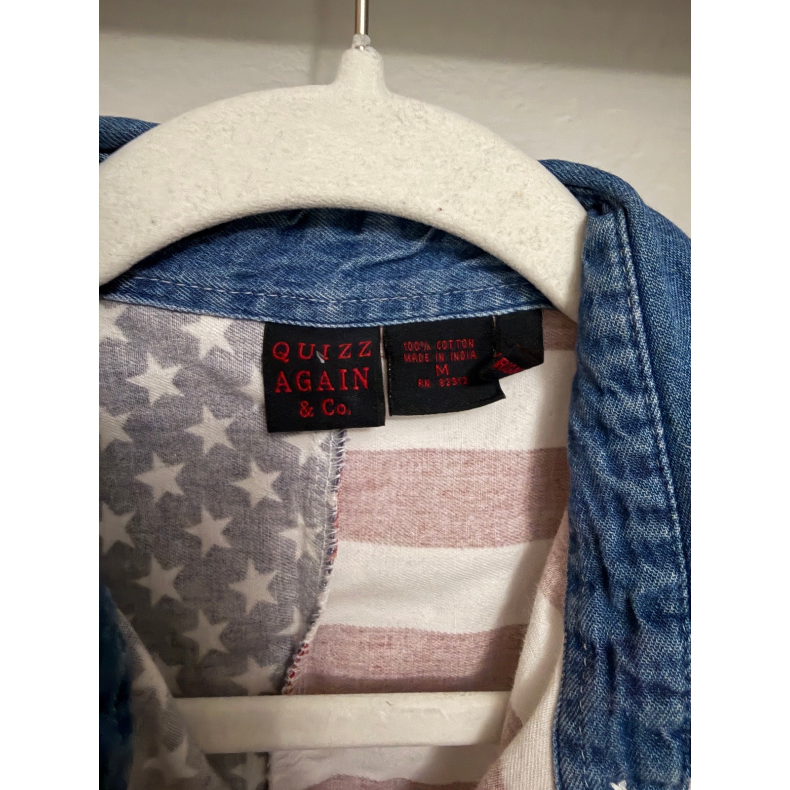 USA flag button down tank- Size Medium - image 3