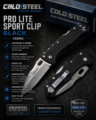 Cold Steel - Pro Lite Sport Clip Black - CS20NU