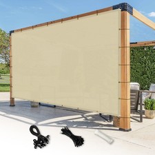 Outdoor Shade Cloth with Grommets Sunblock Shade Sail for Patio Pergola Garden