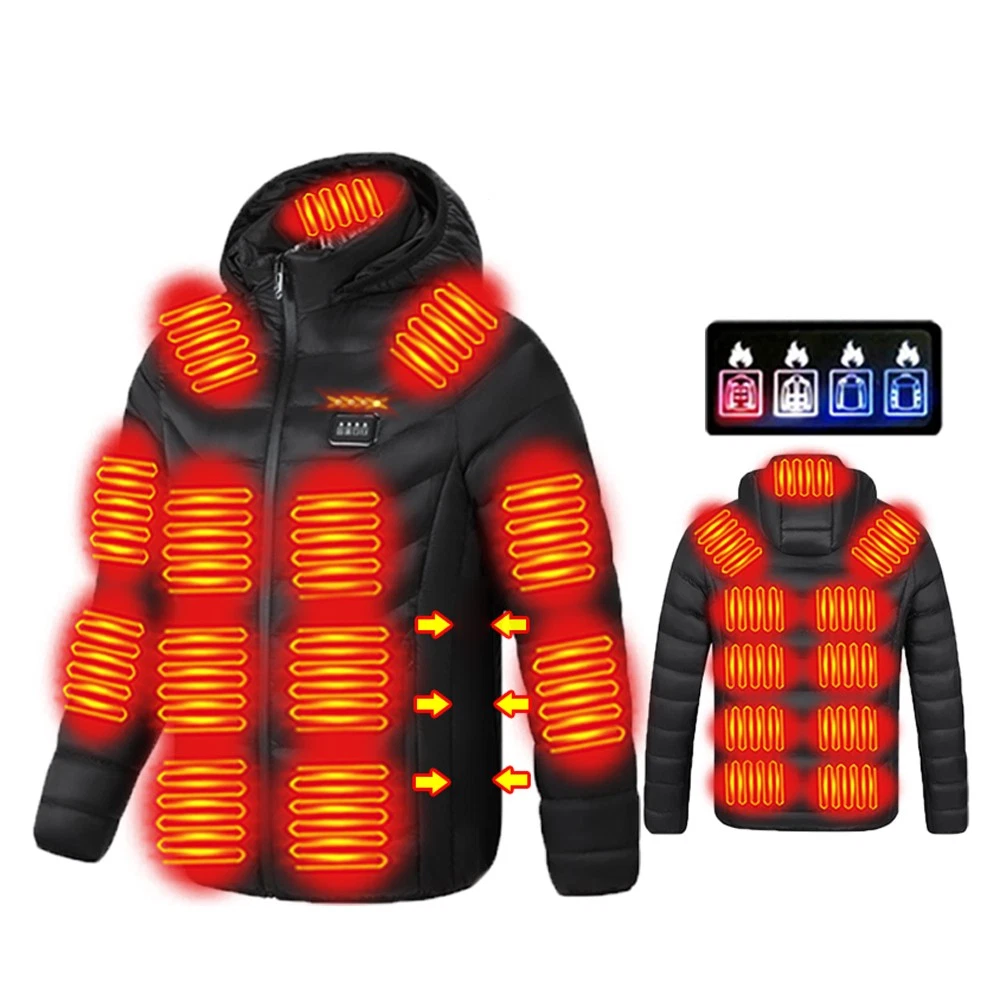 VETEMENTS Cappotto riscaldante USB esterno S riscaldamento felpa con cappuccio invernale elettrico abbigliamento termico BS