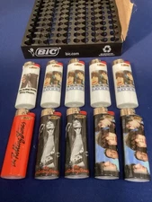 ROLLING STONES BIC LIGHTERS - 10 UNUSED NEW LOT w/ BIC HOLDER,  JAGGERS RICHARDS