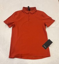 Lululemon Mens ShowZero SlimFit Polo Shirt Sz M ATRU Autumn Rust