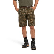Ariat Rebar DuraStretch Made Tough Men's Cargo Shorts Olive Camo IS 11"