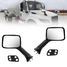 Chrome Hood Mirrors Pair For 2022 International Mv Hv Lt Truck Chrome Finish
