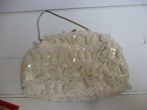 Vintage JEM Hand Made Hong Kong Beads & Sequin Evening Bag Chain 1960s