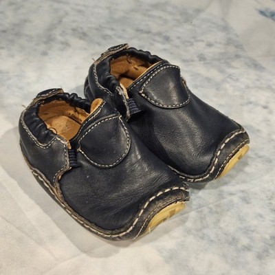 Stride Rite First Walkers Baby Shoes Size 2 Navy Leather SlipOn Loafer Soft Sole