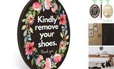 Kindly Remove Your Shoes Sign, Please Take Off Your Shoes No Shoes House Door
