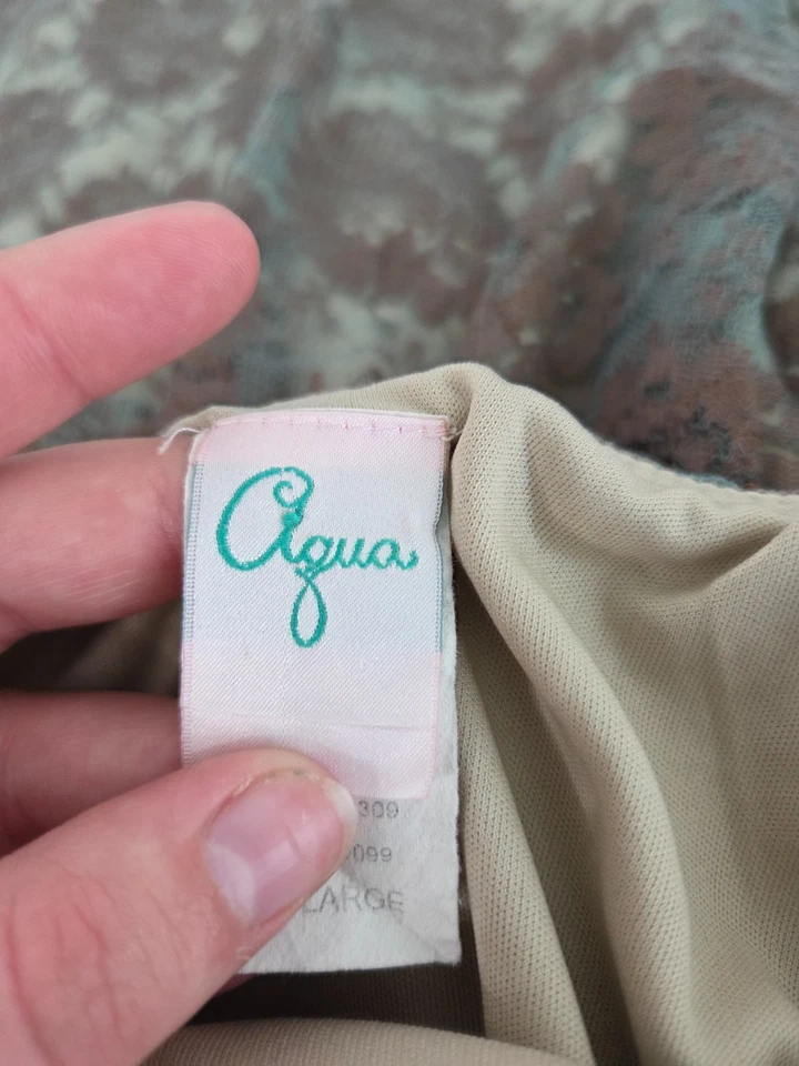 Vestido Babydoll Aqua Para Mujer Vintage Y2K Verde Marrón Encaje Talla XL Fairy Grunge Foto 4 de 4