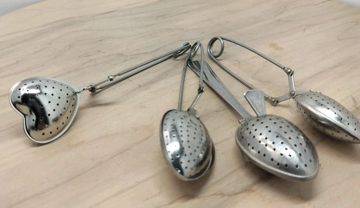 VTG TEA INFUSER SPOONS STRAINER SILVER PLATED DIFFERENT STYLES