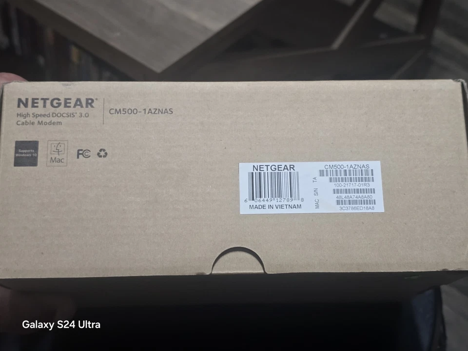 Cable módem NETGEAR CM500 DOCSIS 3.0 Xfinity Spectrum Cox con adaptador y cable Foto 2 de 3