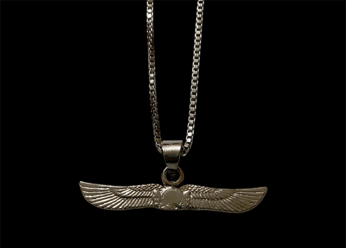 Ancient Egyptian Winged Scarab Beetle Pendant made from 925 Sterling Silver