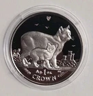 2012 Isle of Man Tailless Manx Cat Proof 1 Oz .999 Silver Crown Coin w/ Capsule
