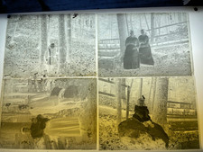 9 anciens négatifs en verre 5x7 enfants, sortie en famille amusante, PAS DE JAUNE SUR VERRE