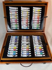 Battat Art Studio 2-tier Wood Case Assorted PAINT SET 72 TUBES UNUSED SCUFFS