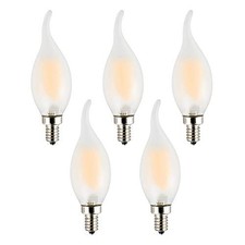 Low Voltage DC 12V 2W LED Candelabra Bulb, for 2w-12 Volt-frosted Flame-5 Pack