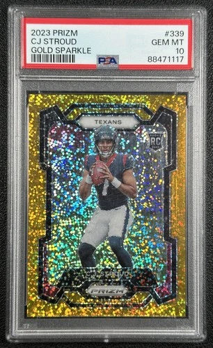 C.J. STROUD PSA 10 2023 PANINI PRIZM #339 ROOKIE GOLD SPARKLE RC GEM MINT 22/24
