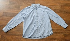 TOMMY HILFIGER mens long-sleeve dress shirt SIZE 17.5x35 COLOR BLUE LXL9