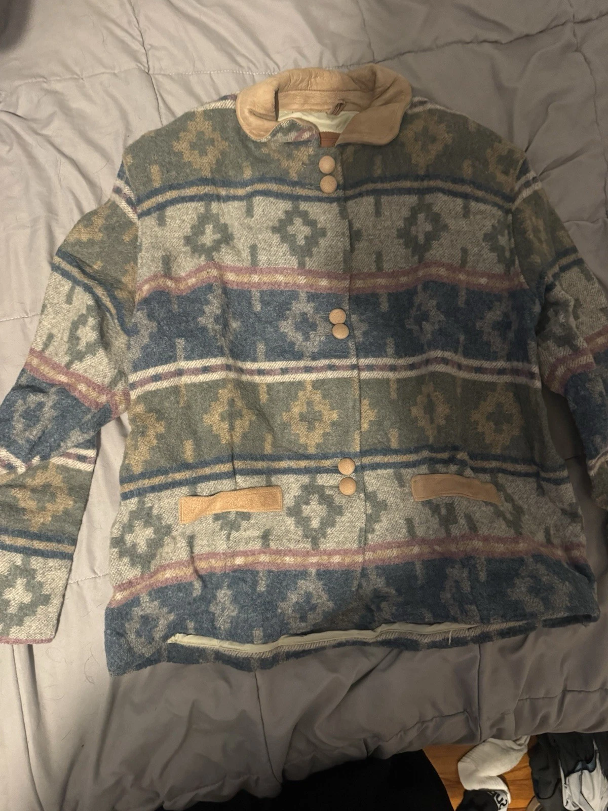 Woolrich Button Front Jacket Size L Made In USA Multicolor Great Quality! - product detail image 4