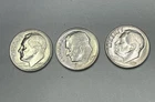 1955 P D S Roosevelt Dime Set Silver 3 Coin Lot 90% US Coins