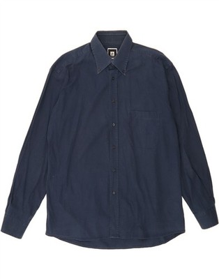 ROCCOBAROCCO Mens Shirt Size 17 43 XL Navy Blue AV04