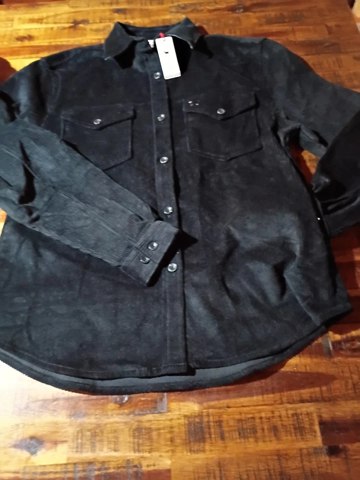 Chaqueta Camisa Mujer The Black Dog Pesada Negra Pana Talla Pequeña Foto 3 de 4