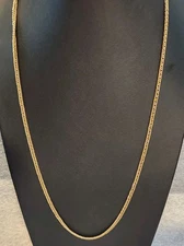 Women Men Unisex Gold Tone Chain Necklace 31"